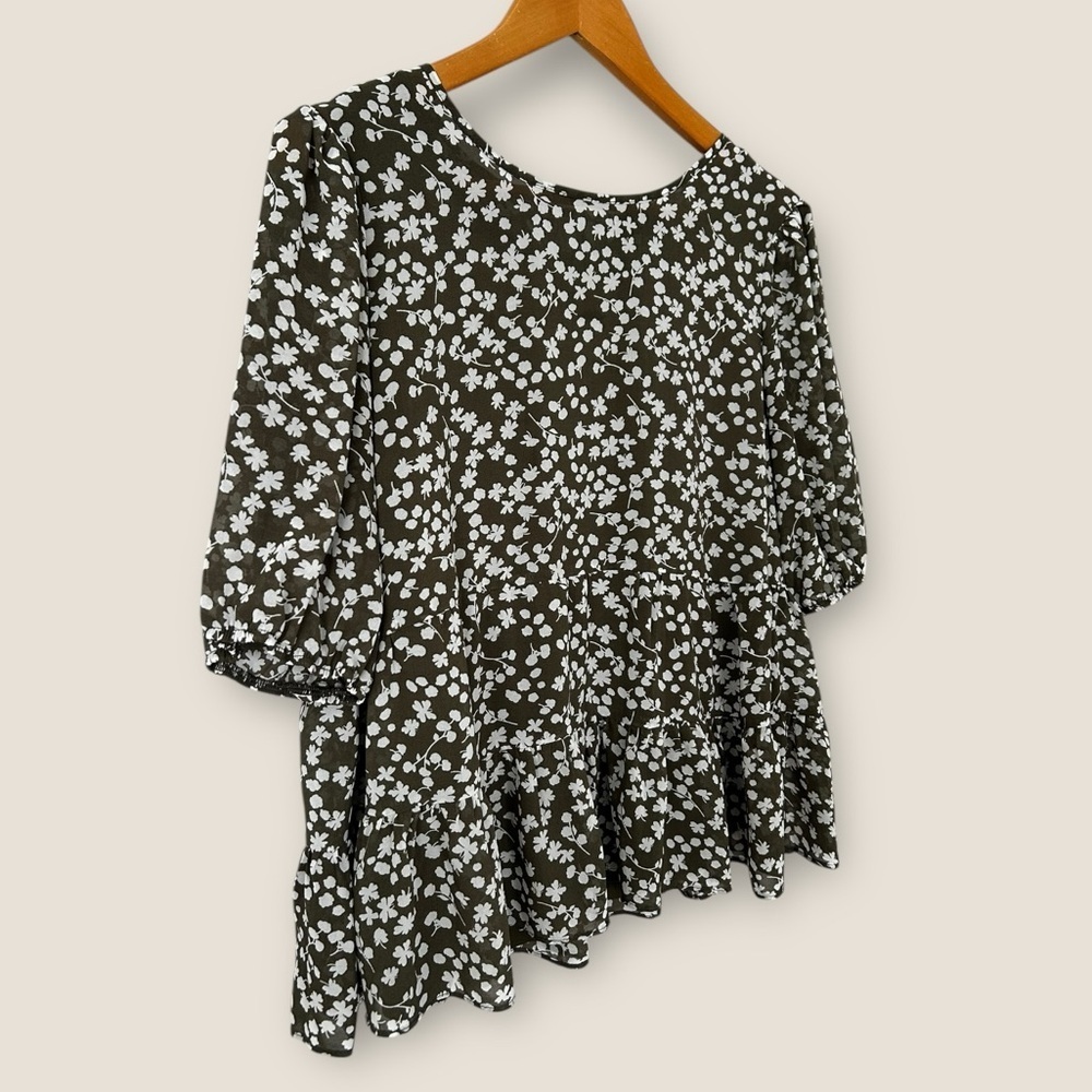 Lily Morgan Floral Blouse Medium - Picture 3 of 8